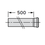 303902 Дымоход коаксиальный полипропиленовый 60-100 мм Vaillant удлинительная труба 0,5 м